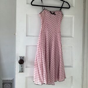 Vintage h&m size 4 polka dot light pink dress